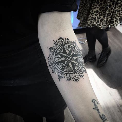 Detailed Compass Rose Tattoo