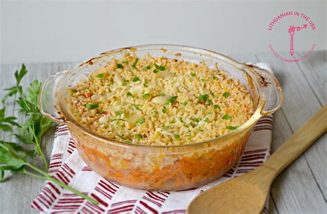 Baked Rice Pilaf With Pork Plovas Keptas Orkaitėje Lithuanian In