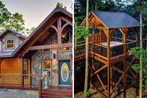 Treetop Hot Tub Highlights Amazing Cabin Getaway In Hochatown Ok