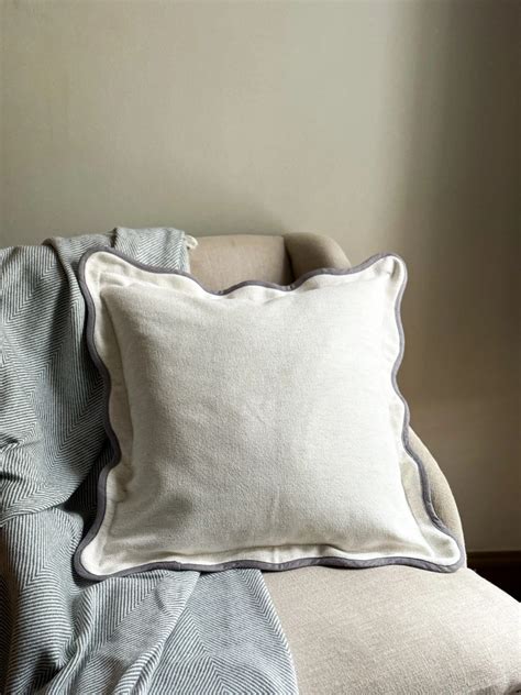 Chloe Cream Scalloped Edge Cushion • Ellenvale Interiors