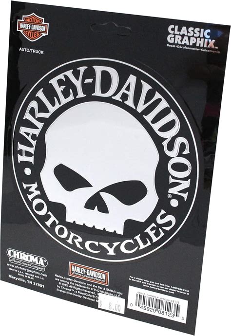 Harley Davidson Decal Silver Willie G Skull Logo X Large