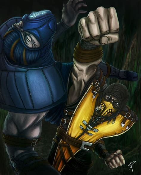 Scorpionvssubzero By Darthponda On Deviantart Mortal Kombat Art