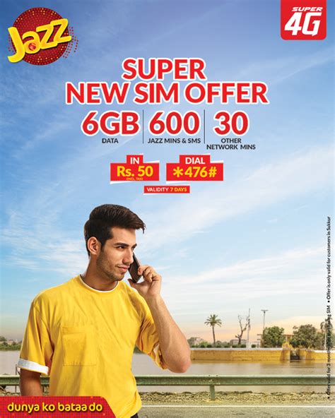 Mobilink Jazz Sim Lagao Offer 2024 6000 Mb Minutes Sms