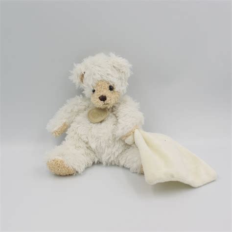 Doudou Ours Blanc Beige Mouchoir BABY NAT