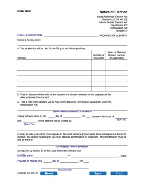 Fillable Online Notice Of Election Form Rse This Form Is Used To