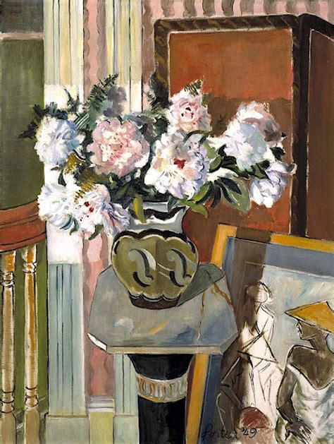 James A Porter Still Life With Peonies Huile Sur Toile