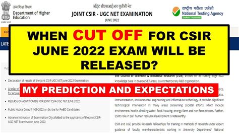 Joint Csir Ugc Net June 2022 Cut Off For All Sciencesofficially Releasedexpected Release Date