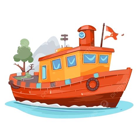 Clipart De Barco Ilustraci N De Barco De Dibujos Animados Con Dise O De