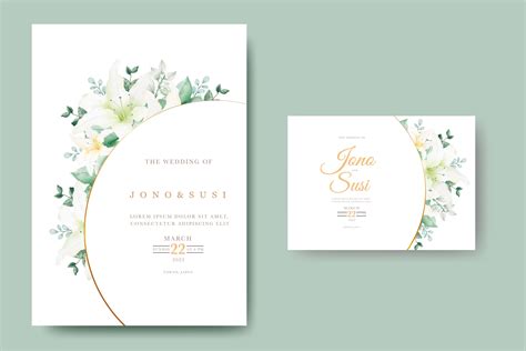 Lily Floral Wedding Invitation Card Graphic By Ningsihretno262 · Creative Fabrica