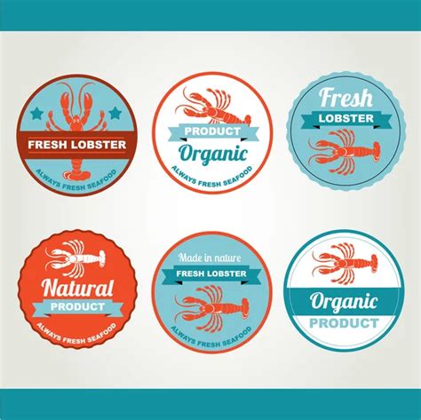 Seafood Labels Vector Images Depositphotos