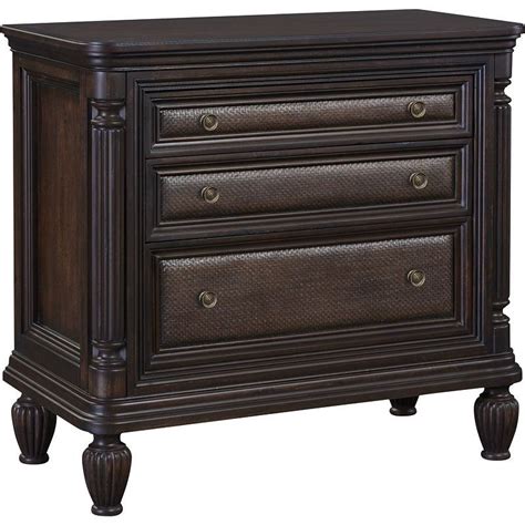 Broyhill Furniture Jessa Night Chest Rattanstone Top In Acacia 4980 283