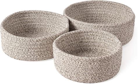 Ezoware Panier De Rangement Rond En Corde De Coton Tress Rangement