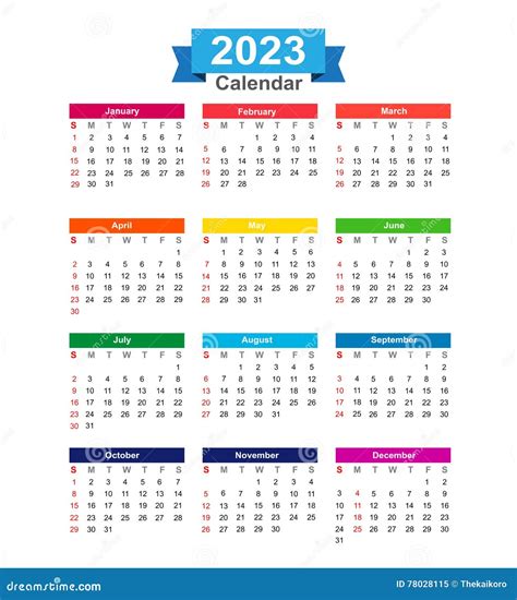 Calendario De 2023 Años Aislado En El Vector Blanco Del Fondo