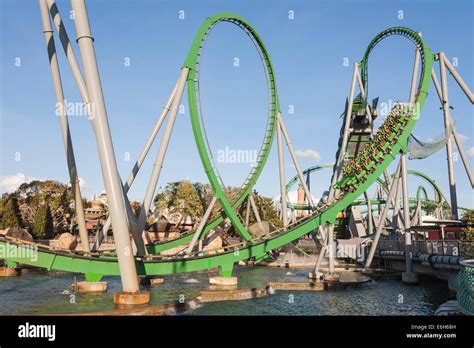 The Incredible Hulk Roller Coaster in Marvel Super Hero Island at Stock ...