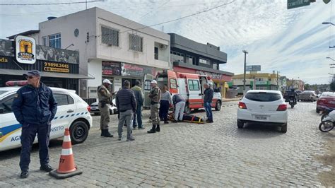 Mulher fica ferida em acidente no Centro de Camaquã