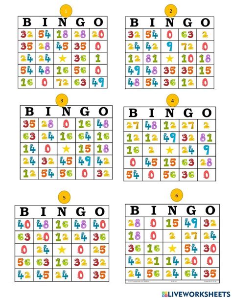 Bingo matemático interactive worksheet Workbook Online activities