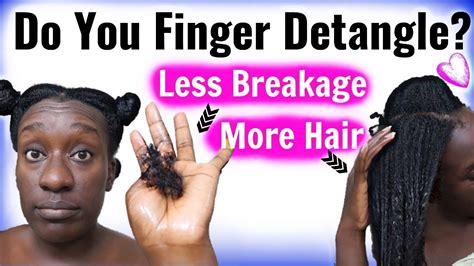 Natural Hair Routine How To Finger Detangle Knotted 4c Hair Youtube