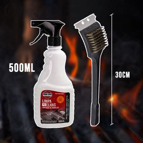 Kit Limpa Grelhas Prime Grill Ml Escova De A O Limpeza Limpa