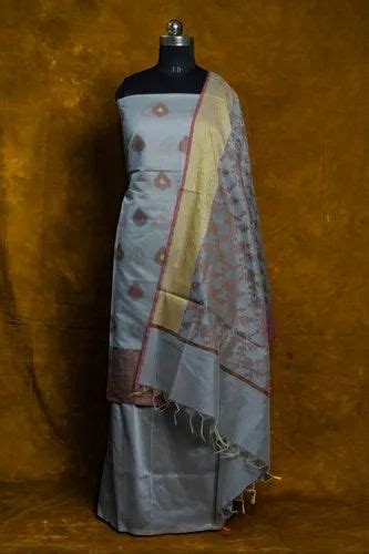 45inch Grey Ladies Banarasi Cotton Unstitched Suit At Rs 750 Set In