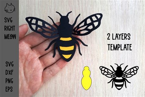 Layered Bee Svg 244 Svg File For Diy Machine