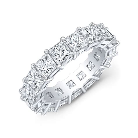 4 50ctw Natural Princess Cut Prong Diamonds Eternity Band Diamond Mansion