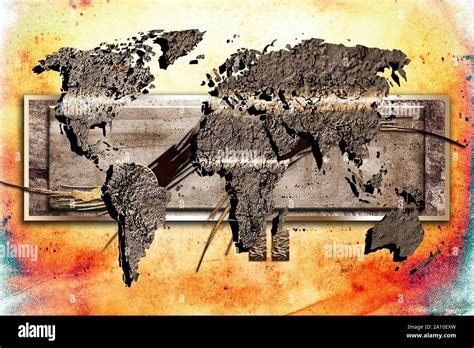 World Map Paint Design Art Illustration Stock Photo Alamy