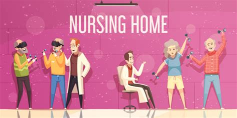 Nursing Home Horizontal Banner Royalty Free Vector Image