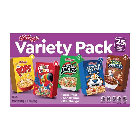 Kellogg's Cereal Single Serve Kids Variety Pack, 25 BJ's, 42% OFF