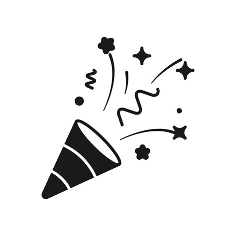 Confetti popper icon vector, filled flat sign, solid pictogram isolated
