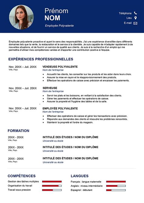 Exemple De Cv Pour Emploi