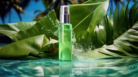 Premium AI Image | A green bottle of perfume with a green background