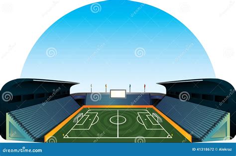 Vector Football Soccer Field Stadium Stock Vector Illustration Of