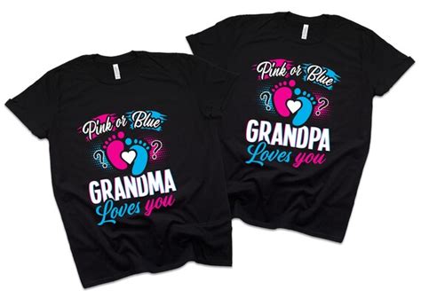 Gender Reveal Shirt Gender Reveal Grandma Grandpa Pink Or Etsy