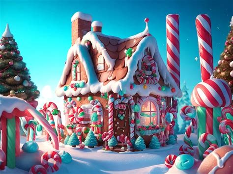 Christmas Gingerbread House Generative AI Premium AI Generated Image