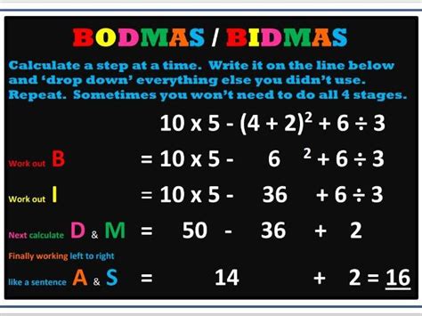 2 Posters Bidmas Bodmas Inc Example Teaching Resources