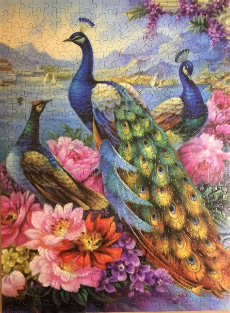 Peacocks 500 Piece Puzzle From Bits And Pieces Artwork By Oleg