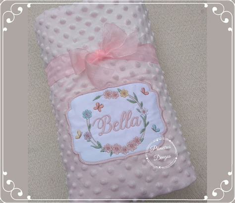 Cobertor Para Beb Bras O Floral Rosa Personalizado Elo