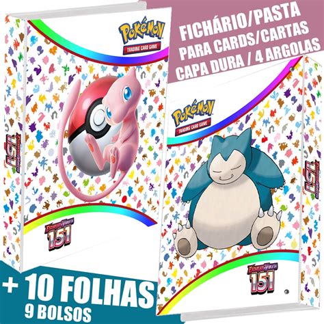 Pasta Fichário Álbum Pokémon Escarlate e Violeta 151 Mew Snorlax 4