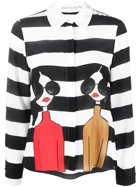 Alice Olivia Willa Stace Face Silk Shirt Farfetch