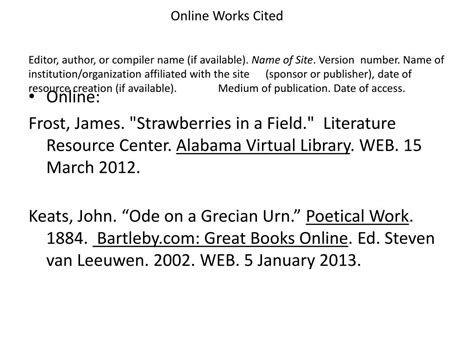 Ppt Quoting Poetry Within A Paper Using Mla Documentation Powerpoint