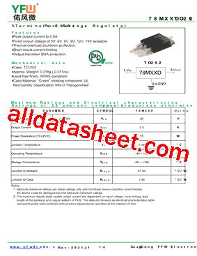 Mxxd Datasheet Pdf Dongguan You Feng Wei Electronics Co Ltd