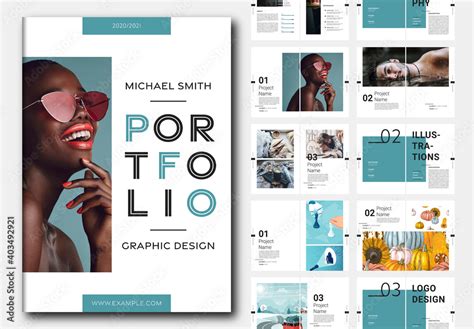 Graphic Design Portfolio Layout Stock Template | Adobe Stock