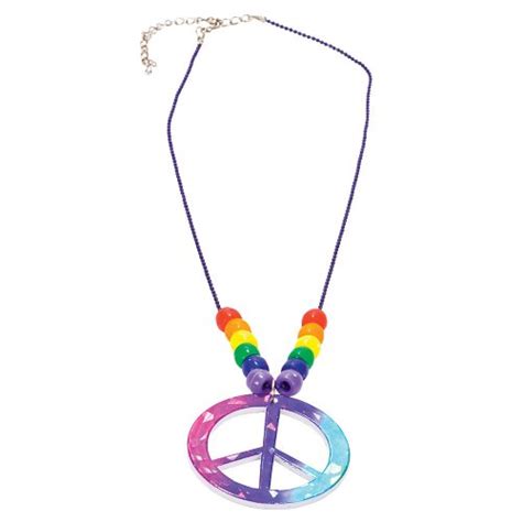 JR34112 Rainbow Peace Sign Necklace