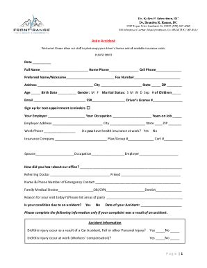 Fillable Online Patient Registration Sheet Please Print Date Name