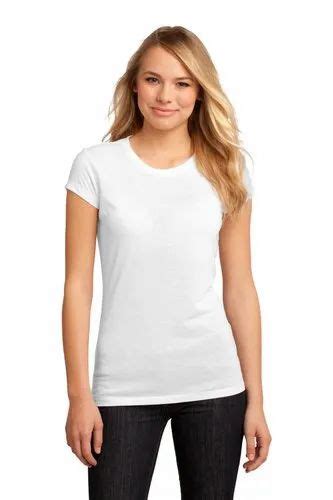 Comfort Lady Half Sleeve Ladies White Plain T Shirt Size Small At Rs