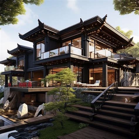 Modern Chinese style wooden houses. 现代中式木结构房屋 in 2024 | Asian house, Traditional japanese house ...