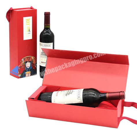 Customizable Wine Shipping Box Packaging Bottle Folding Wine T Set Box With Magnetic Closure