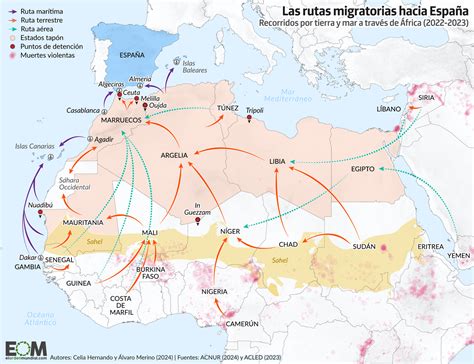 Las rutas migratorias desde África hacia España Mapas de El Orden