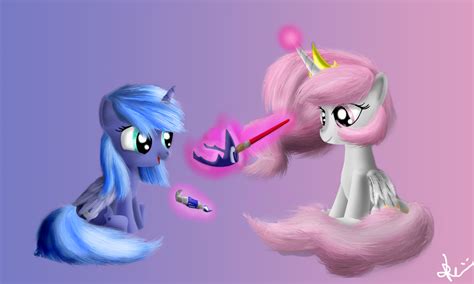 Young Celestia and Luna by Bronyontheway on DeviantArt