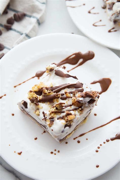 Chocolate Chip Cookie Ice Cream Cake Half Scratched